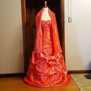 B'Dazzle Strapless Rutched Maxi Dress